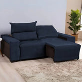 Veja detalhes lindos de capa de sofá retrátil elastex azul marinho da Charme